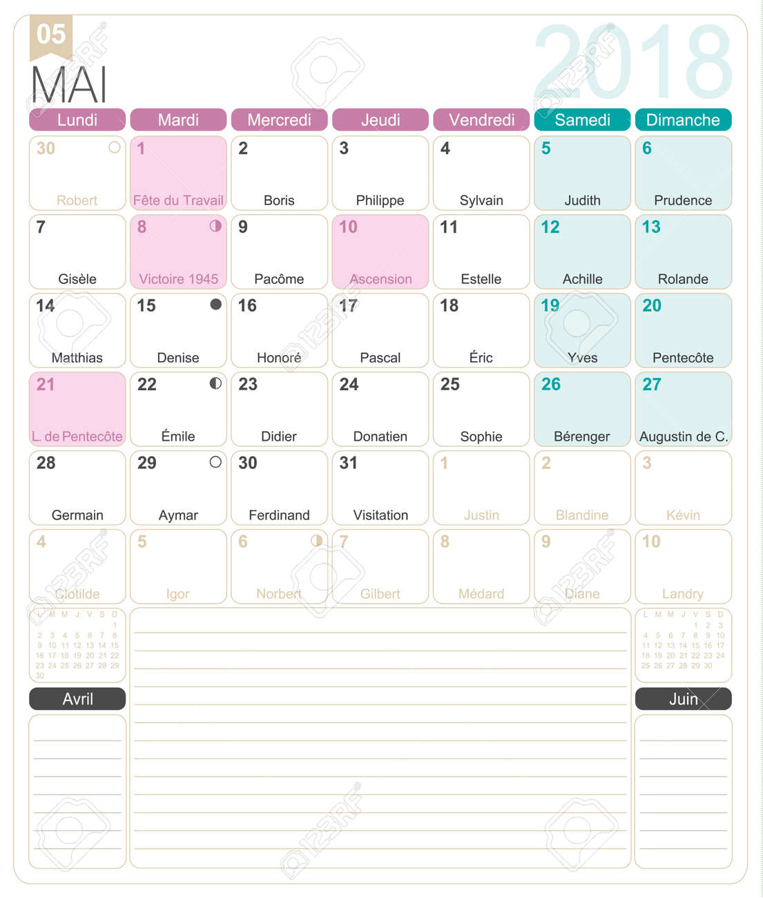 printable monthly calendar template 2018
