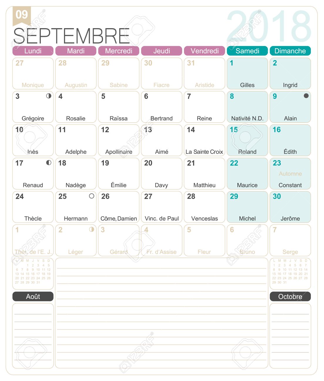 september 2018 french printable monthly calendar template printable monthly calendar with holidays