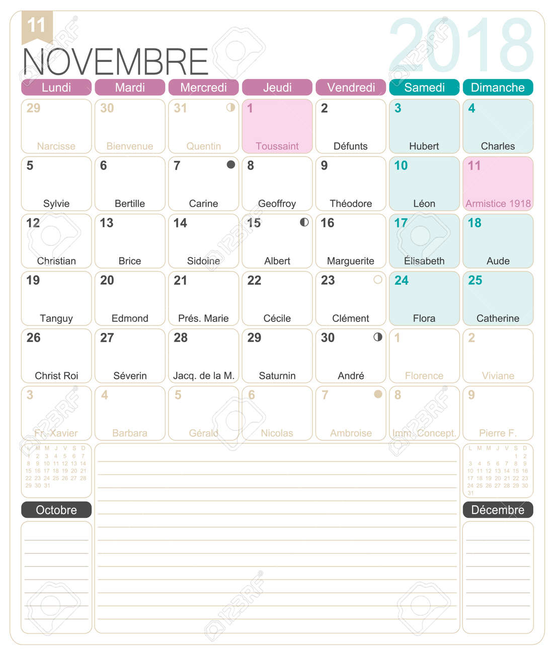 noviembre de 2018 plantilla de calendario mensual imprimible en calendario mensual