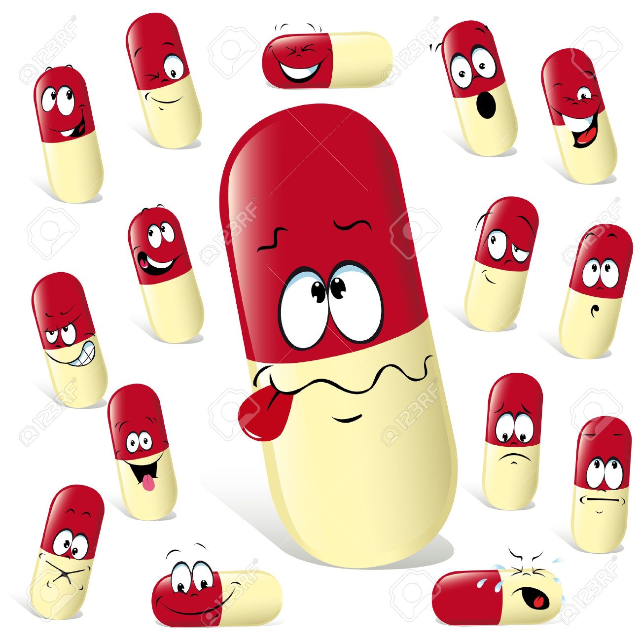 pill cartoon with many expressions isolated on white background - 11012665 pill cartoon with many expressions isolated on white background - 11012665