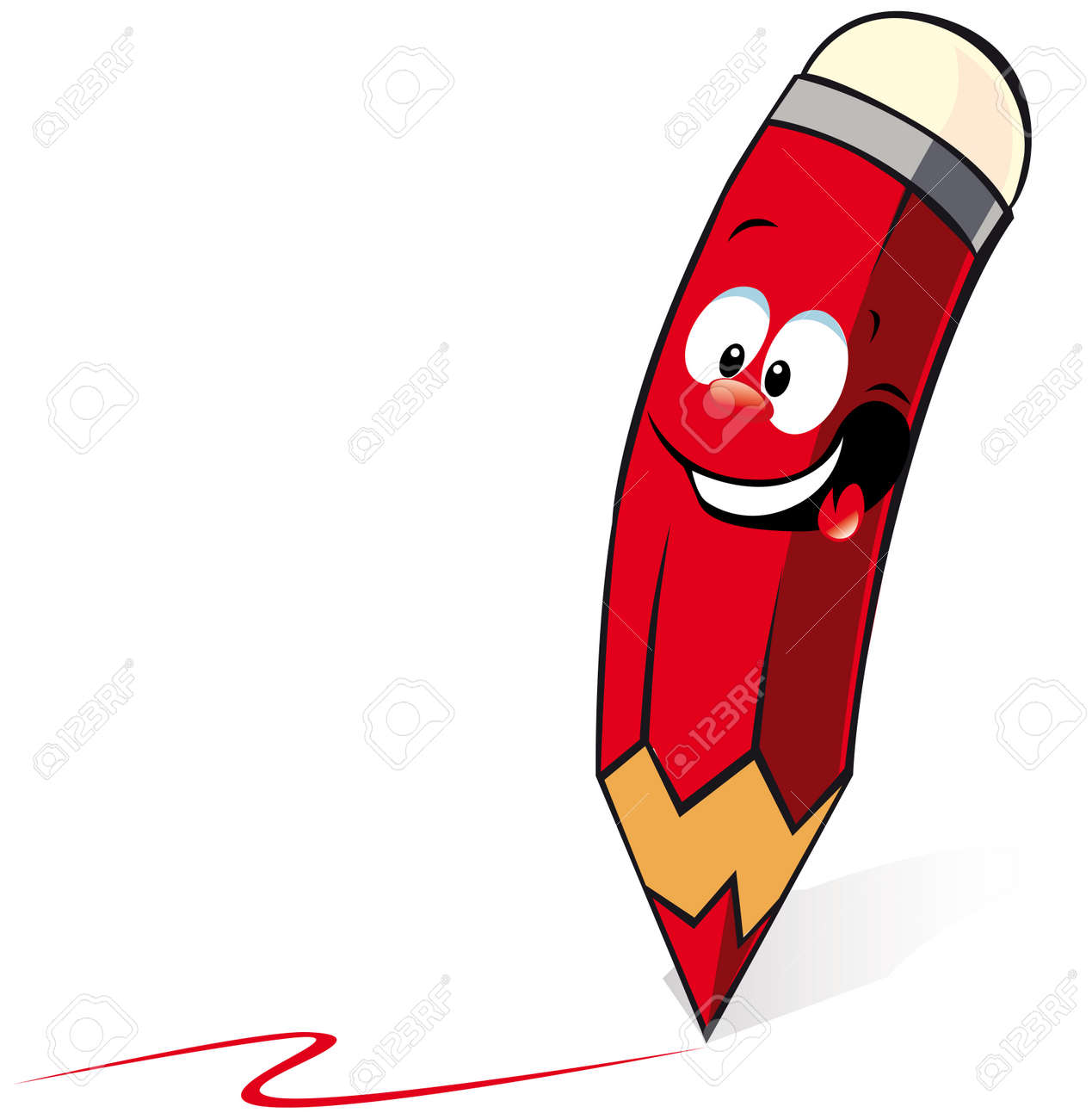 赤鉛筆漫画を書く のイラスト素材 ベクタ Image