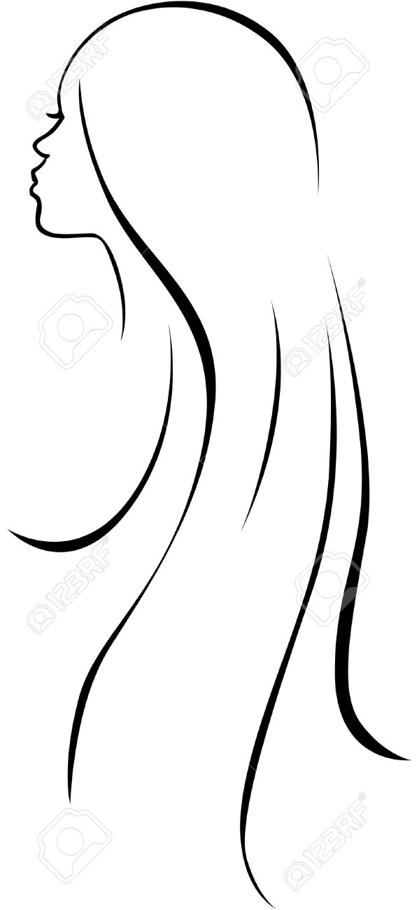 beautiful woman head - black line drawing on white background - 16260235 beautiful woman head - black line drawing on white background - 16260235