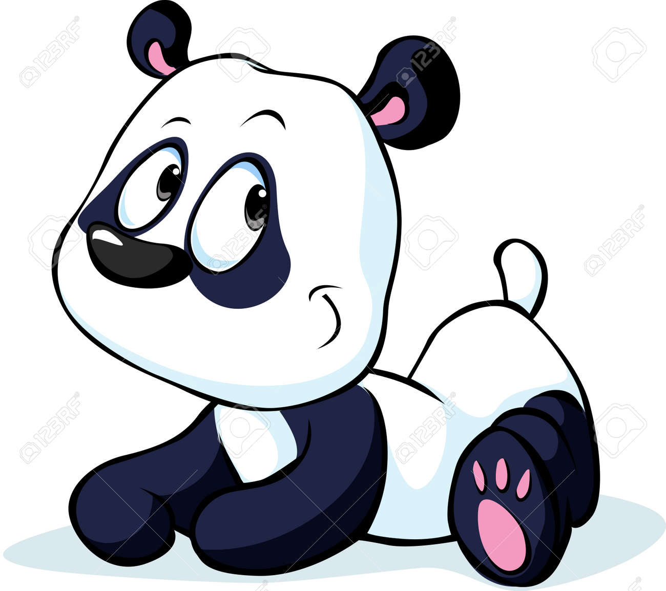 かわいい中国パンダのクマは 白い背景で隔離のイラスト素材 ベクタ Image かわいい中国パンダのクマは 白い背景で隔離のイラスト素材 ベクタ Image