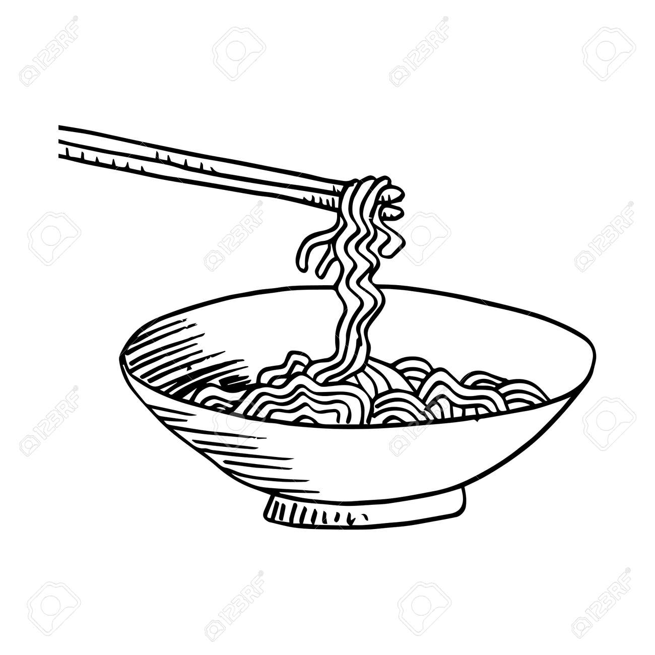 手描きのヌードルベクトルイラスト のイラスト素材 ベクタ Image