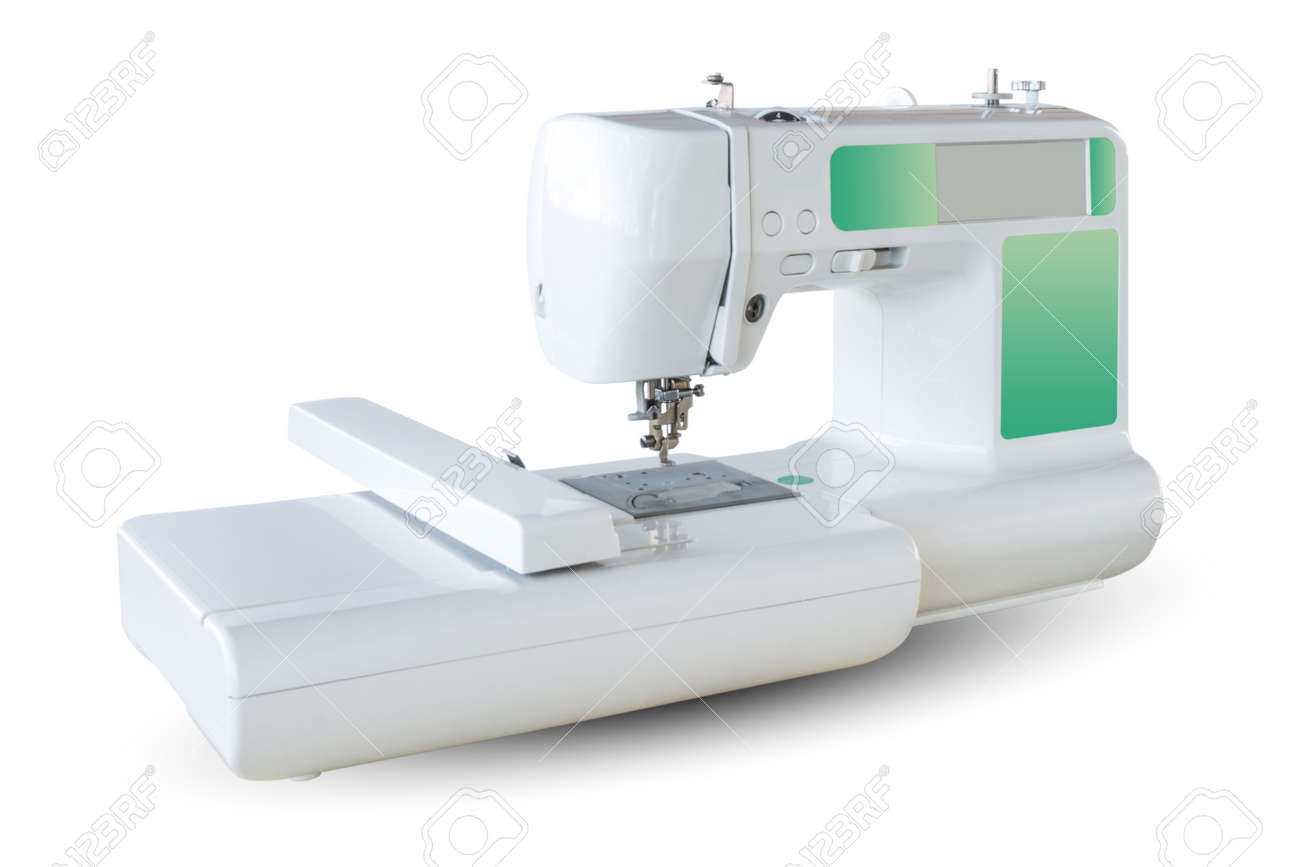 isolated white background of embroidery machine for home user