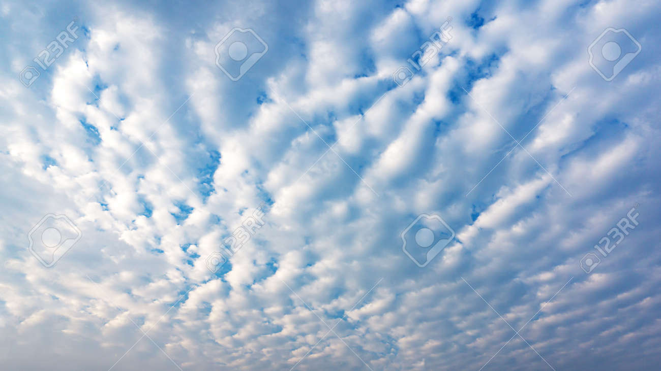 Nature Background Of Blue Sky Full With Stratocumulus Clouds White Texture  Stock Photo, Picture and Royalty Free Image. Image 97043158., image size:1300x731