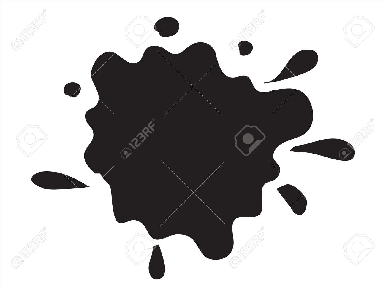 Hand Drawn Black Paint Blob. Brush Pen Splatter Shapes, Ink, Paint Spray.  Isolated Vector Illustration For Logo, Stickers, Labels, Banners, Icon  Designs. Royalty Free SVG, Cliparts, Vectors, and Stock Illustration. Image  173101303., image size:1300x975