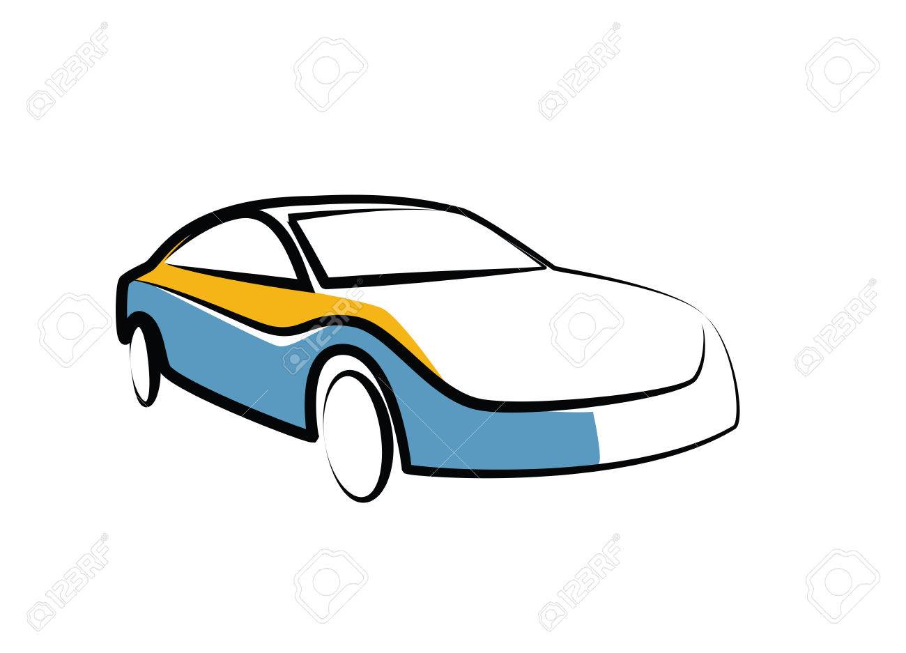 Simple Drawing Of A Modern Sports Car Auto Sketch