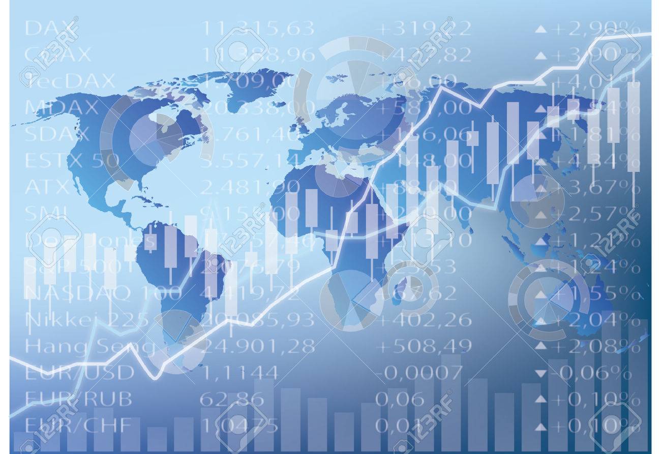 株価チャート図 世界地図 図表およびグラフ のイラスト素材 ベクタ Image 48068081