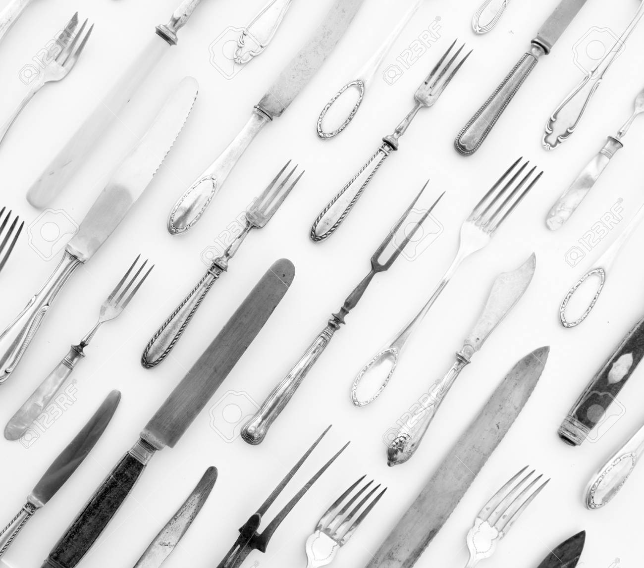 Beautiful Silver Cutlery Vintage Flatware Isolated On White Stock Photo Picture And Royalty Free Image Image 66784379 We offers decorative knifes products.