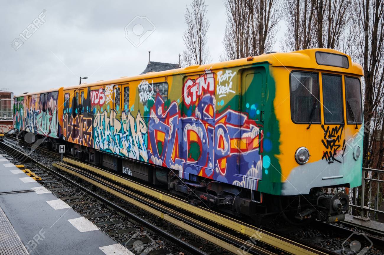 Graffiti On Berlin Subway Train / Subway Train Of The BVG Stock Photo,  Picture And Royalty Free Image. Image 117315984.
