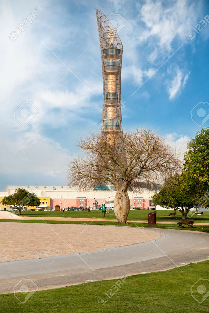 Doha Qatar 2nd Of April 2017 The Torch Tower In The Aspire Stock Photo Picture And Royalty Free Image Image 95022966