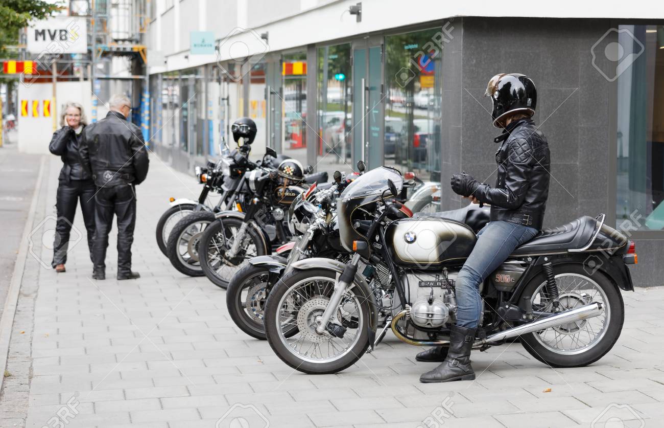 Stockholm Sweden Sept 02 2017 Man In Jeans And Leather Jacket Stock Photo Picture And Royalty Free Image Image 87317878