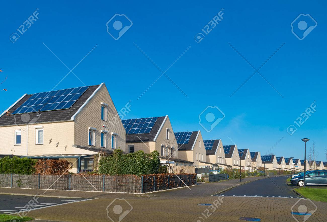 row of newly build modern houses with solar panels in the netherlands - 65543325 row of newly build modern houses with solar panels in the netherlands - 65543325