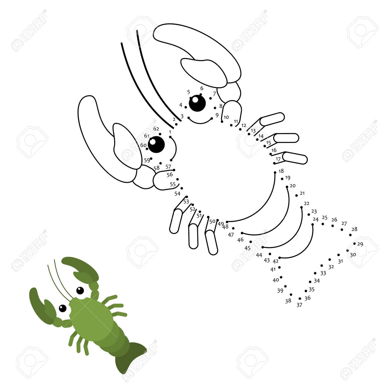 Educational Game For Kids Dot To Dot Connect The Dots Puzzle Royalty Free Cliparts Vectors And Stock Illustration Image 95839792