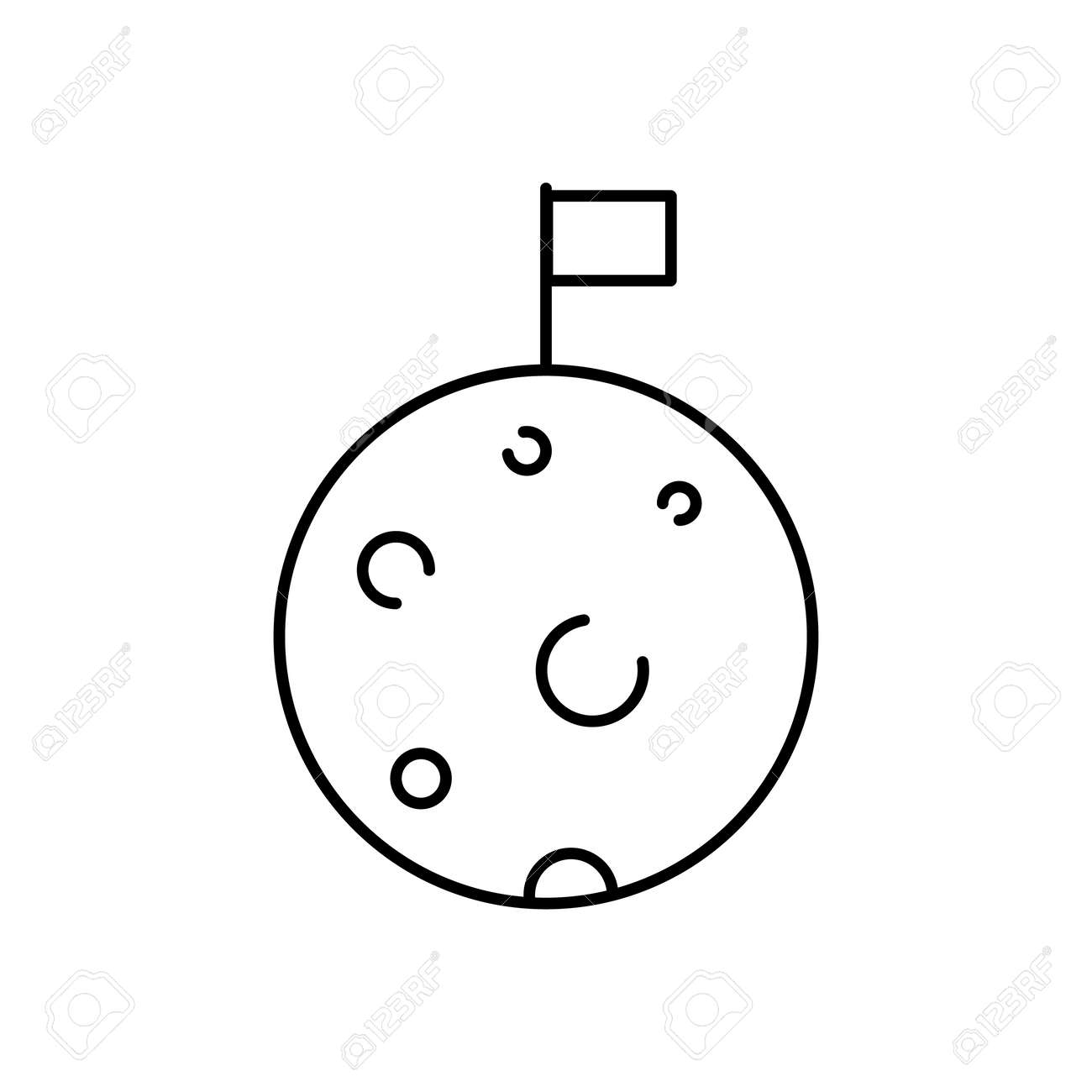 moon with flag icon element of space icon for mobile concept and web apps. Thin line moon icon can be used for web and mobile. Premium icon on white background. - 159818099 moon with flag icon element of space icon for mobile concept and web apps. Thin line moon icon can be used for web and mobile. Premium icon on white background. - 159818099