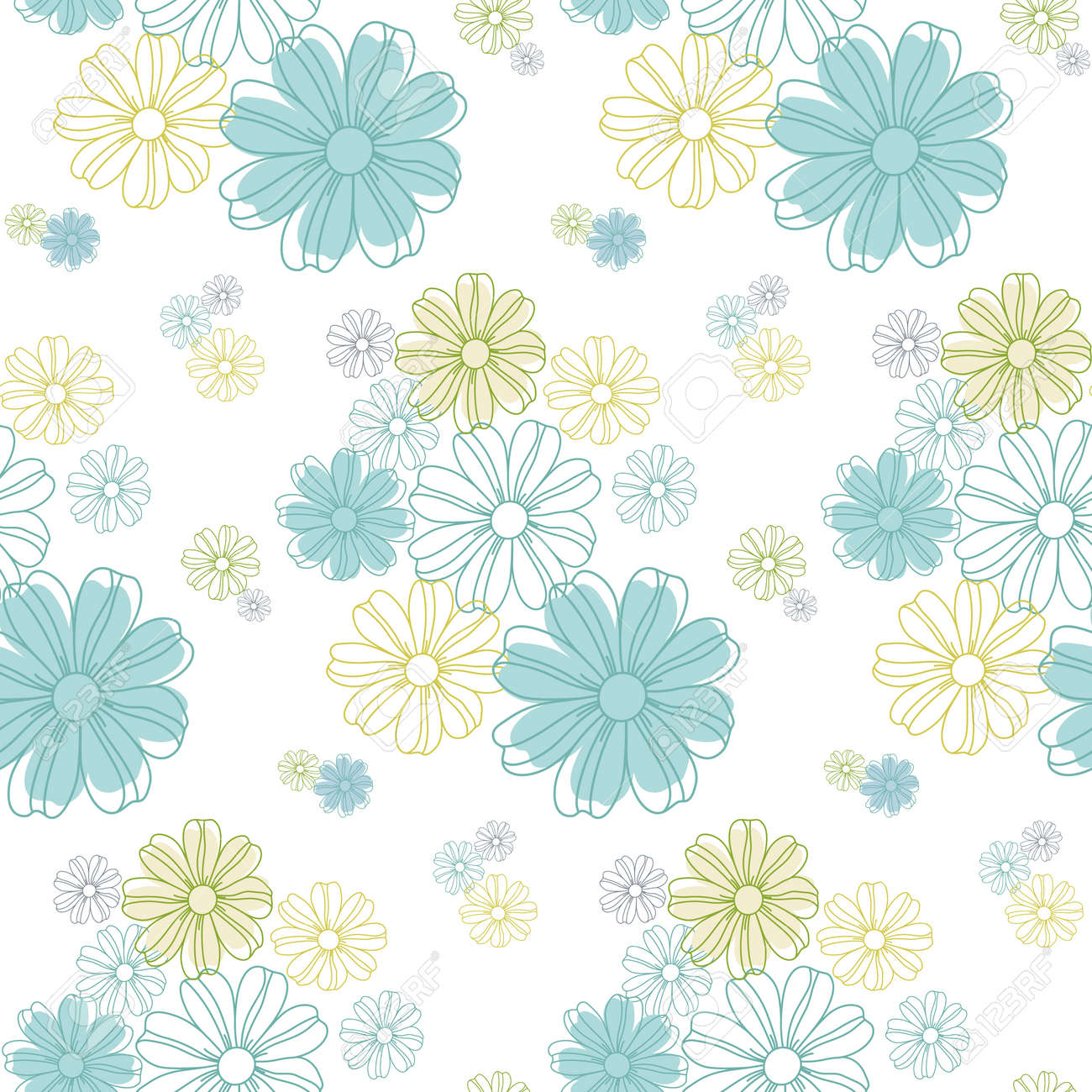 Seamless Flowers Pattern Cute Floral Texture Vector Illustration Royalty Free Svg Cliparts Vectors And Stock Illustration Image