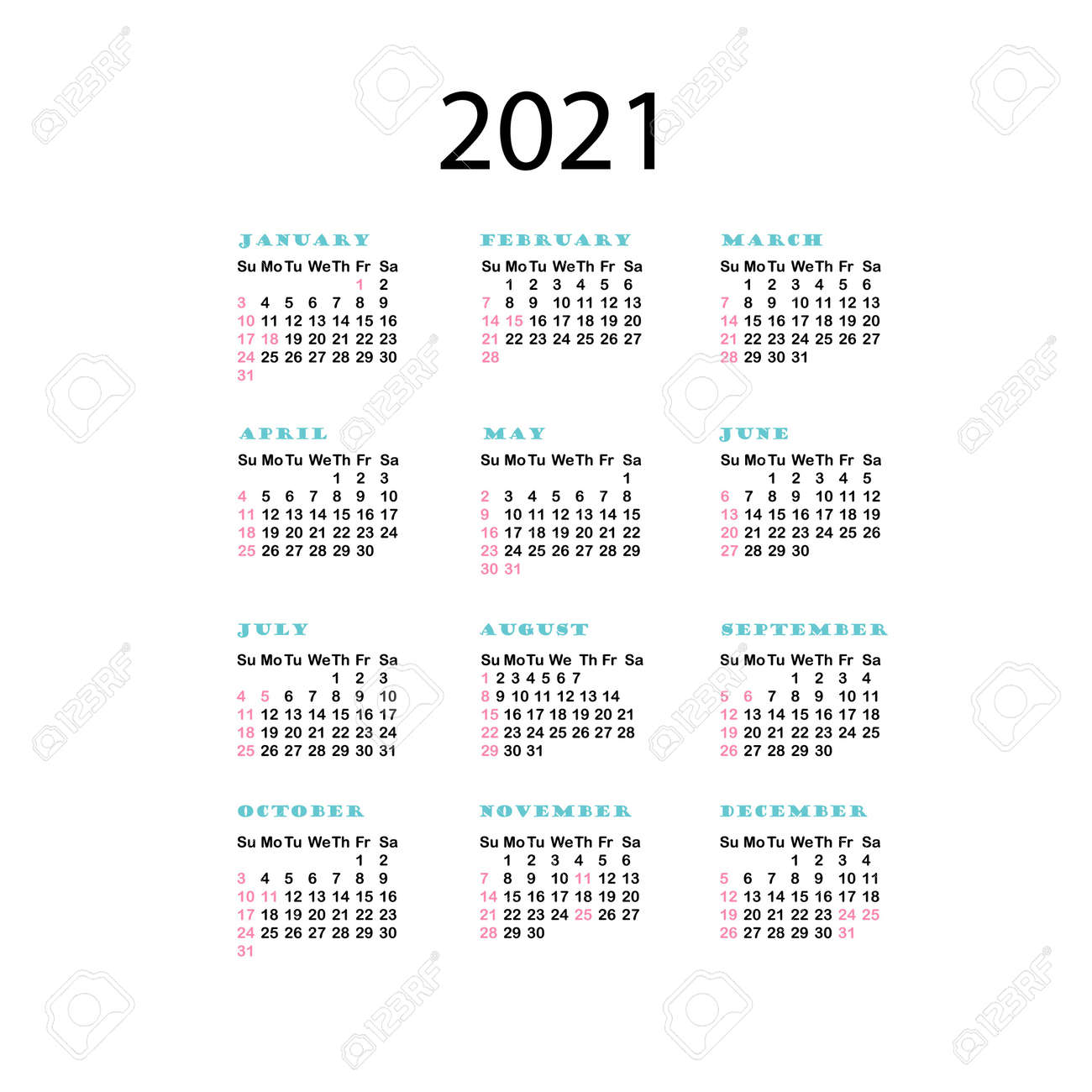 2021 Calendar Week Start On Monday Design Element For Web For Royalty Free Cliparts Vectors And Stock Illustration Image 148051350 december 2021 calendar start on monday