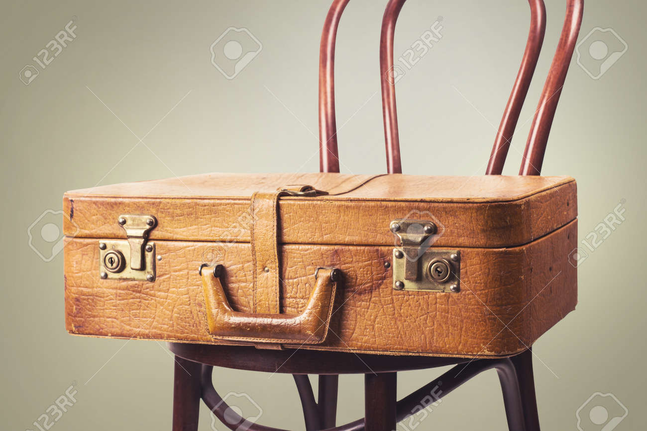 vintage leather luggage set