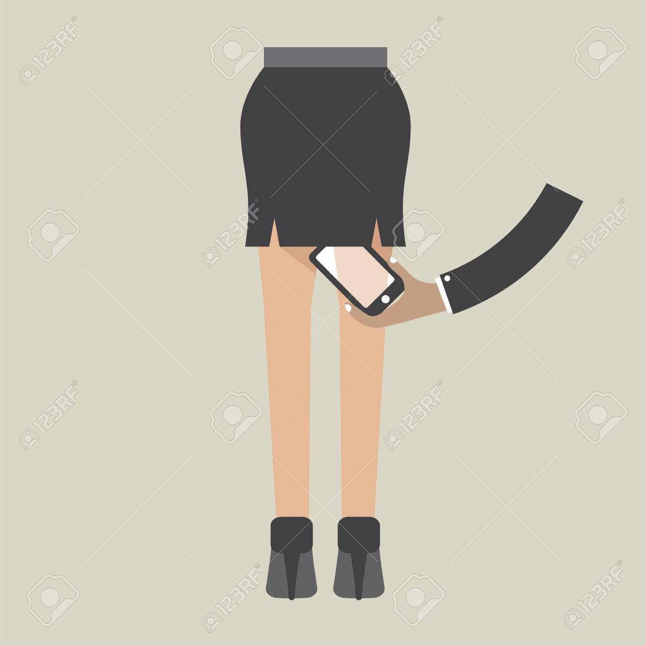 Oculta Bajo Ilustración Vectorial Mujer Falda Ilustraciones Svg, Vectoriales, Clip Art Vectorizado Libre De Image 37117541.