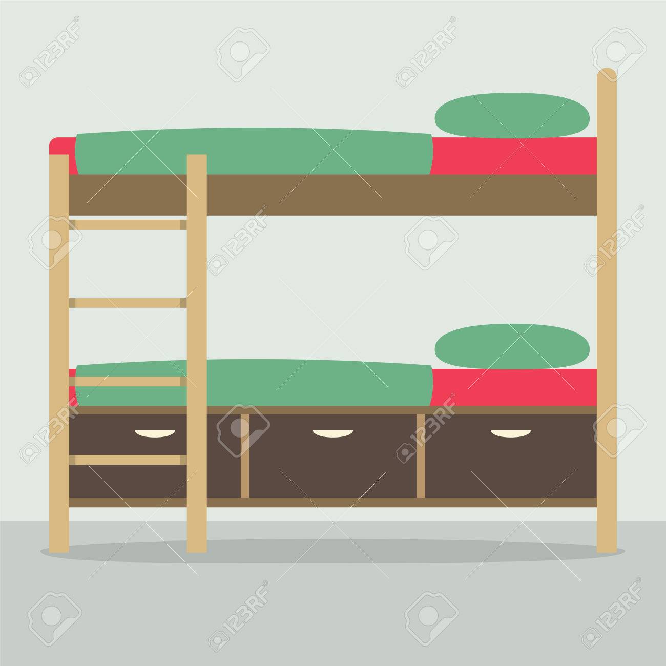 bunk bed on floor