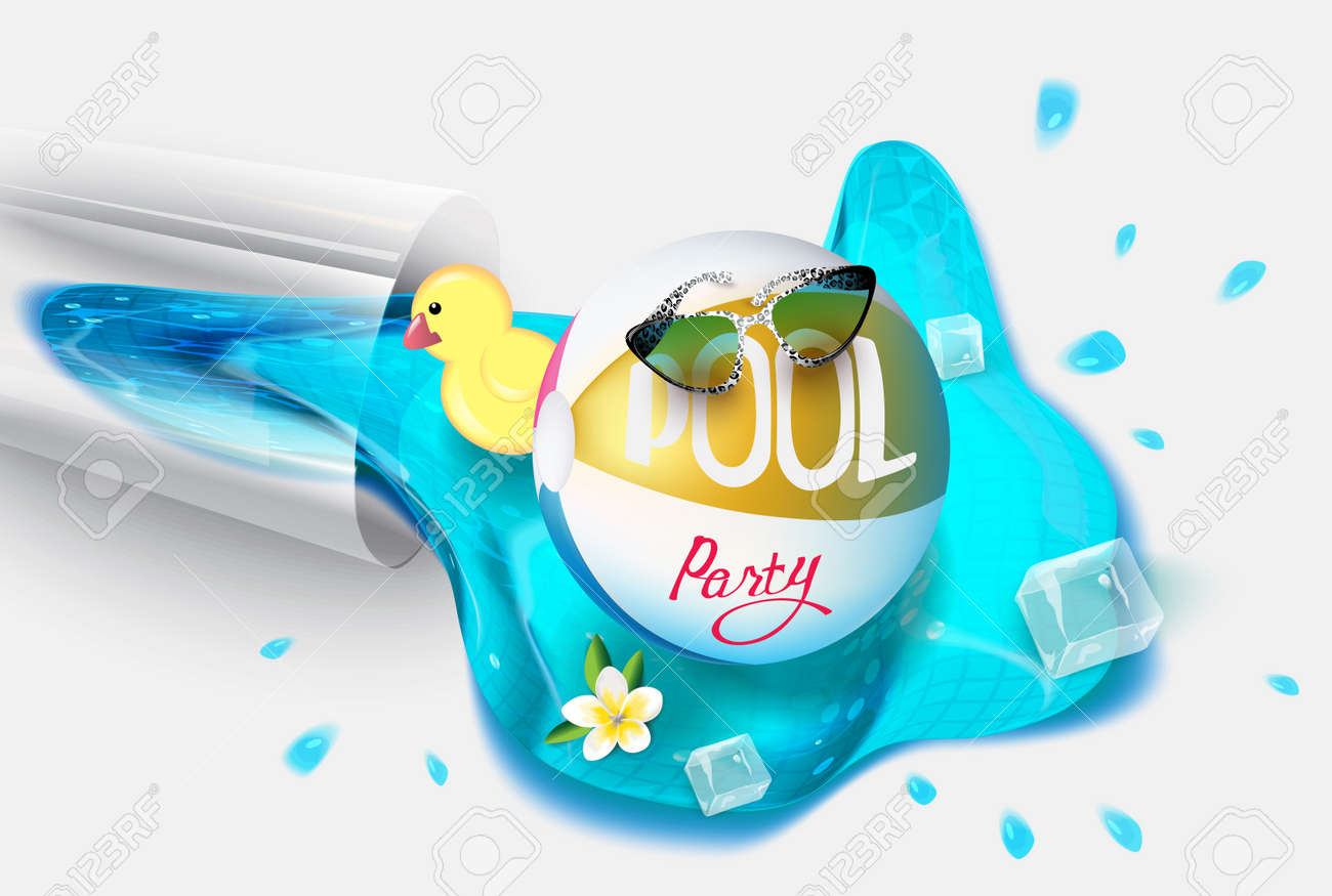 pool party background with summer design elements and pool water pool party backgrounds