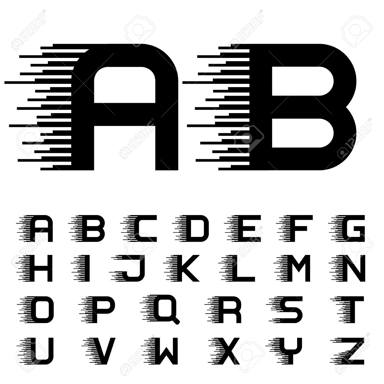 vector speed motion lines font alphabet letters - 47896160 vector speed motion lines font alphabet letters - 47896160