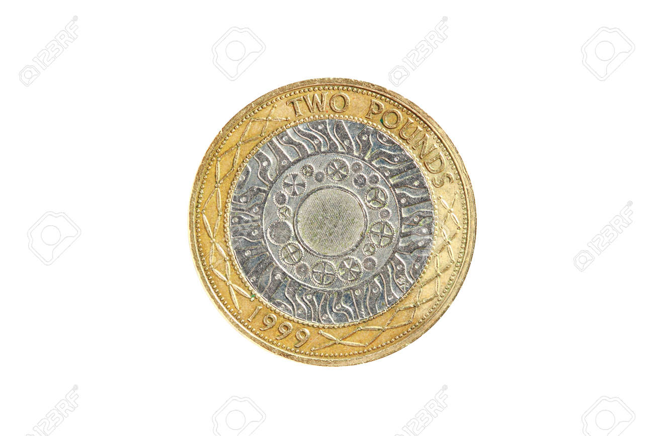 2 ポンド硬貨、イギリスの通貨の写真素材・画像素材 Image 14261981