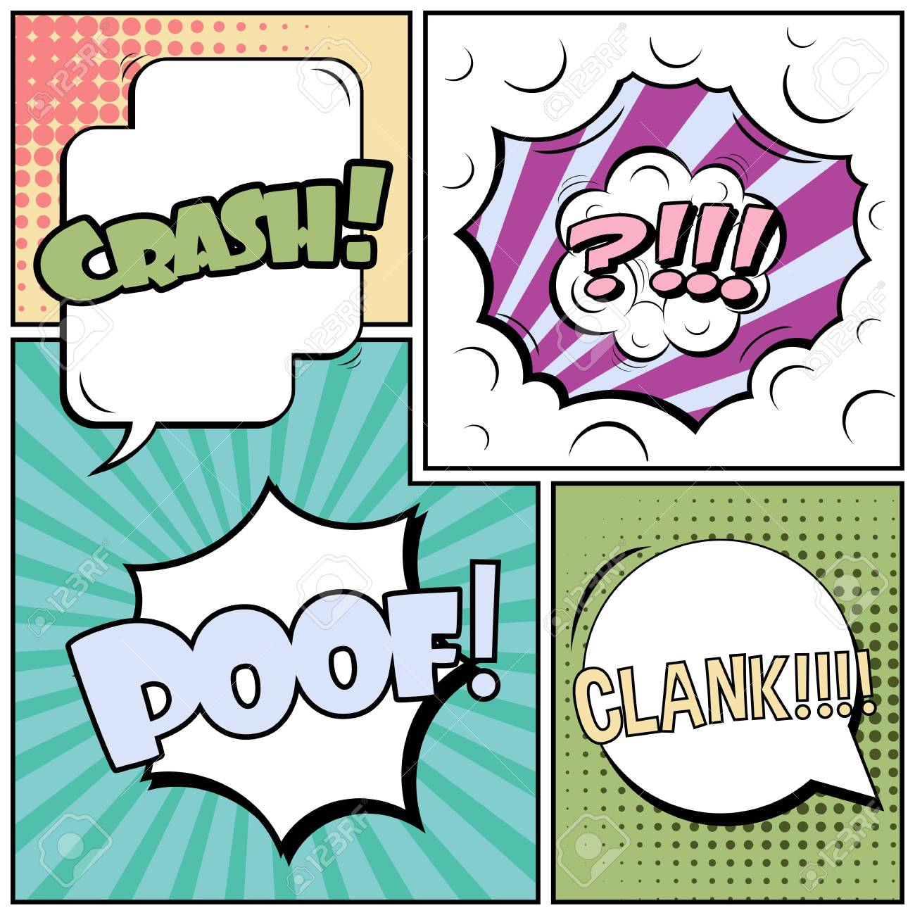 abstract creative concept comic pop art style blank layout template