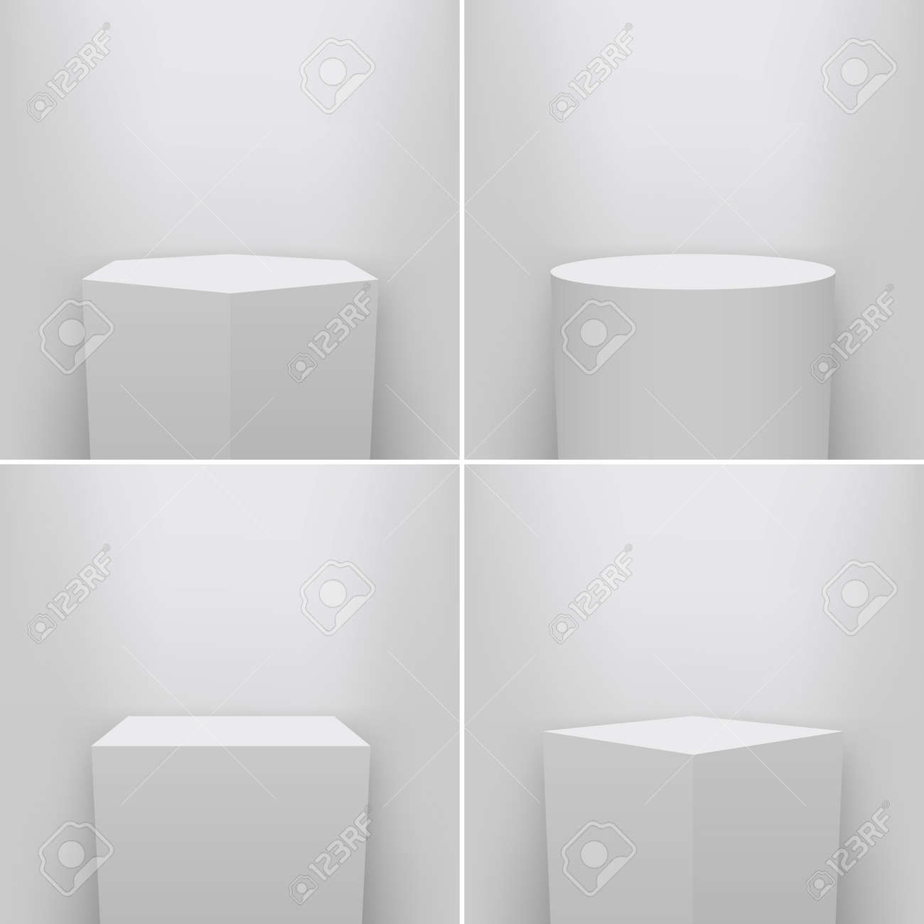 Creative vector illustration of museum pedestal, stage, 3d podium set isolated on transparent background. - 93021682 Creative vector illustration of museum pedestal, stage, 3d podium set isolated on transparent background. - 93021682
