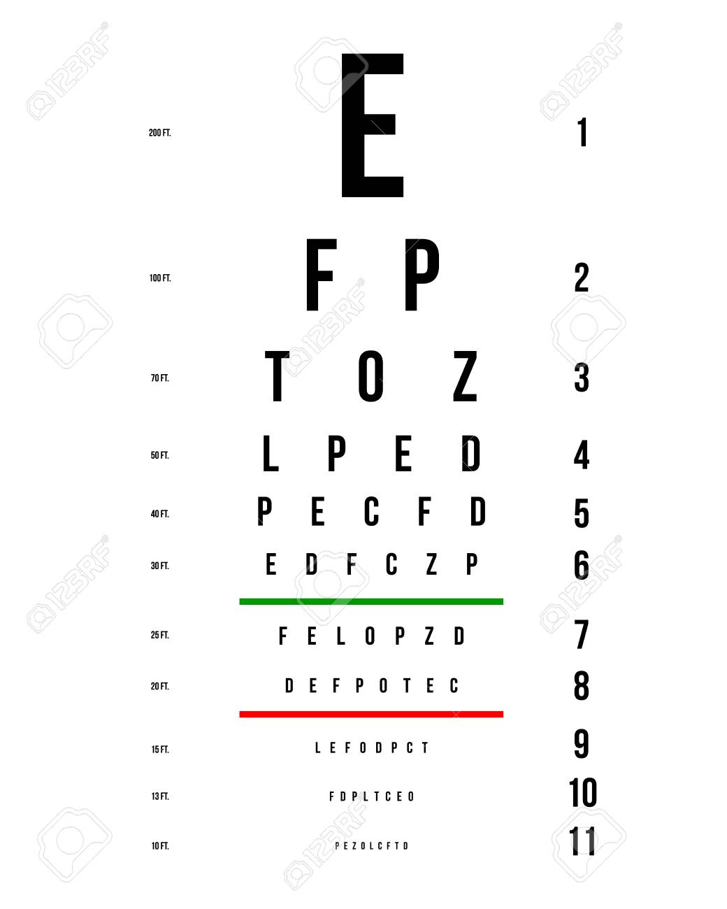 Creative Vector Illustration Of Eyes Test Charts With Latin ...