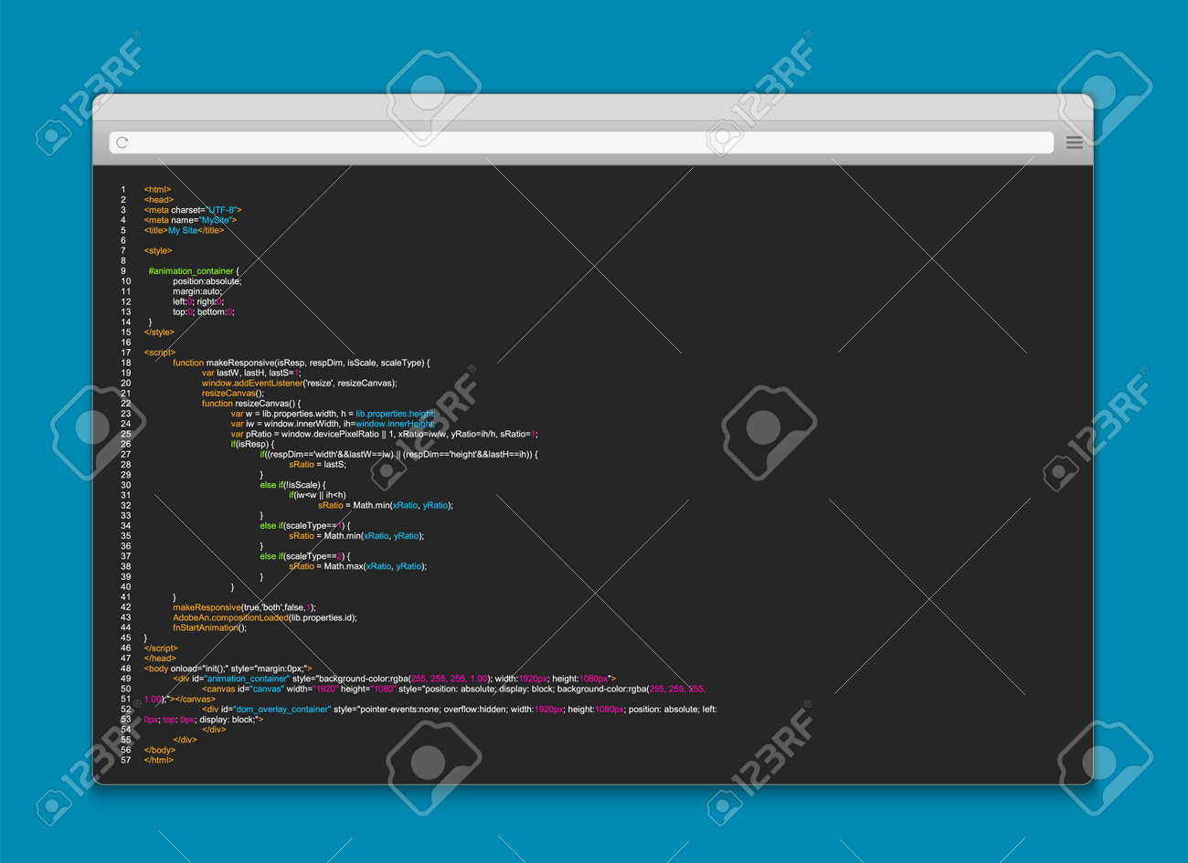Creative Vector Illustration Of Programming HTML Code On Computer Screen  Isolated On Background. Art Design Website Digital Page. Program Listing  View. Abstract Concept Graphic Technology Element. Royalty Free SVG,  Cliparts, Vectors, and, image size:1300x945