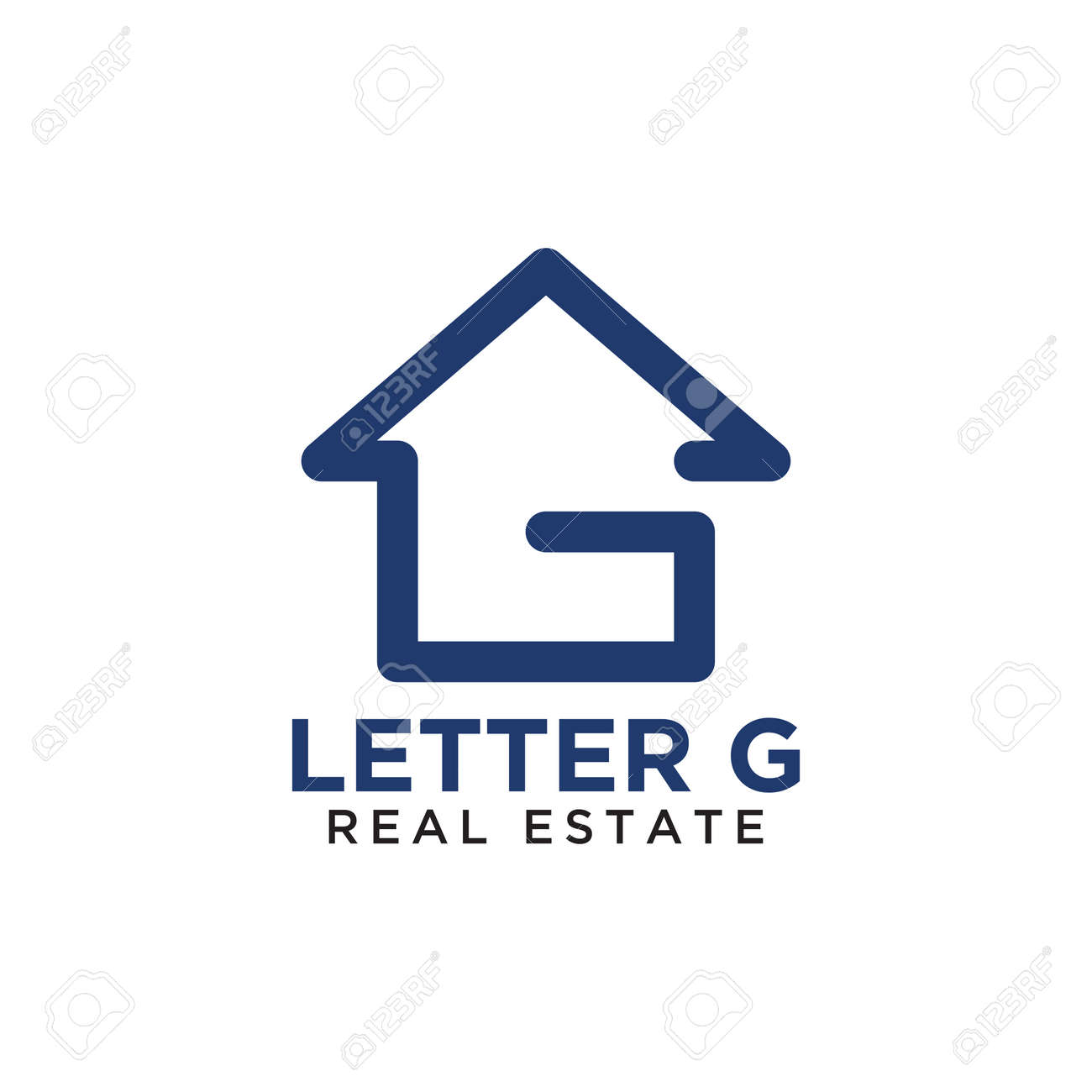 initial letter g home real estate logo design template ロイヤリティ