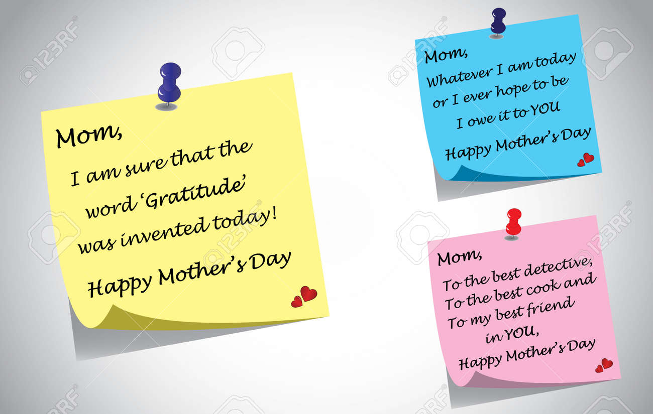 happy mothers day note