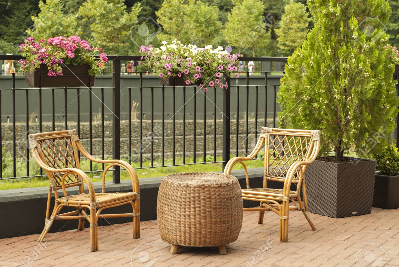 Wicker backyard furniture