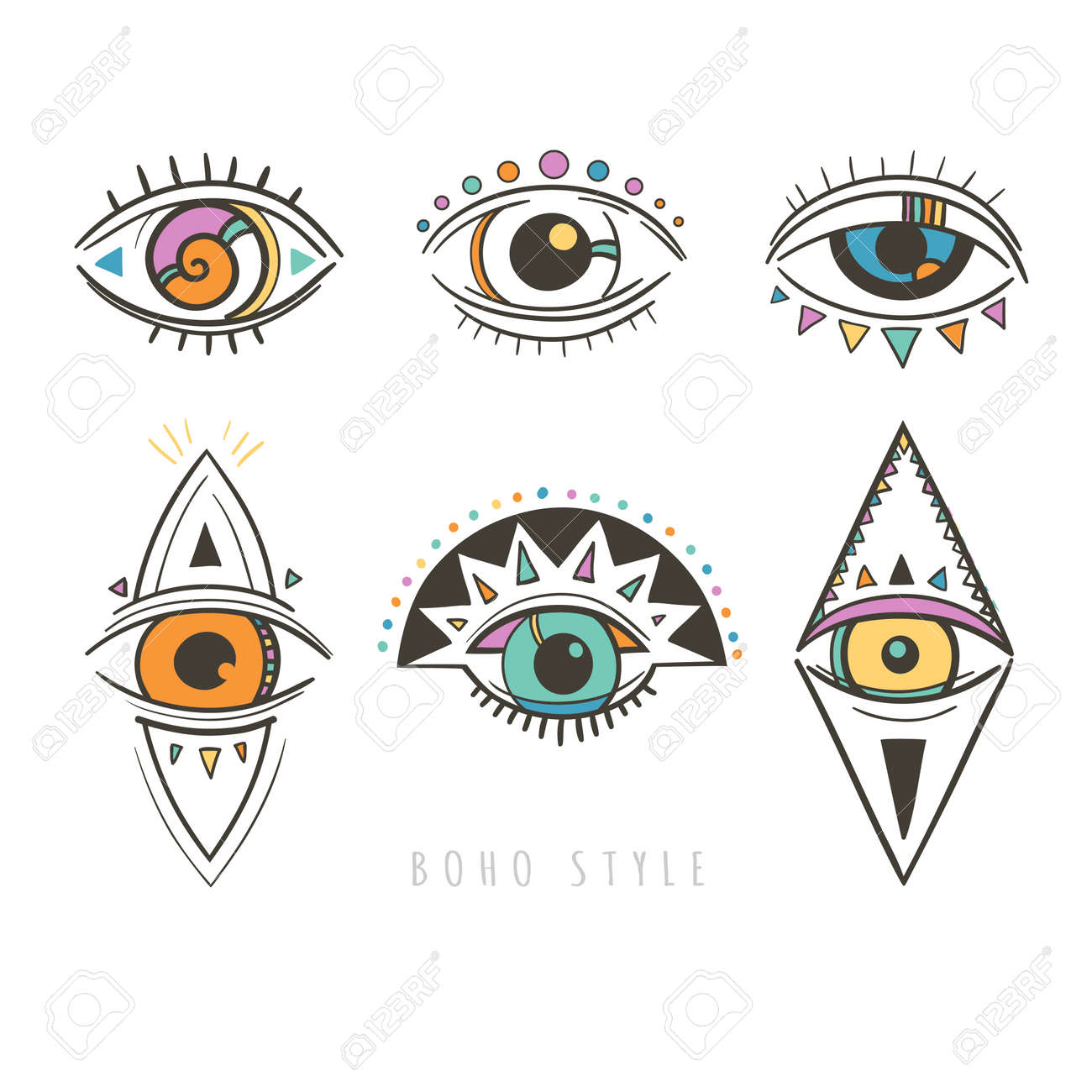 手の描かれた神秘的な目 目で難解なシンボル ベクトル図のイラスト素材 ベクタ Image