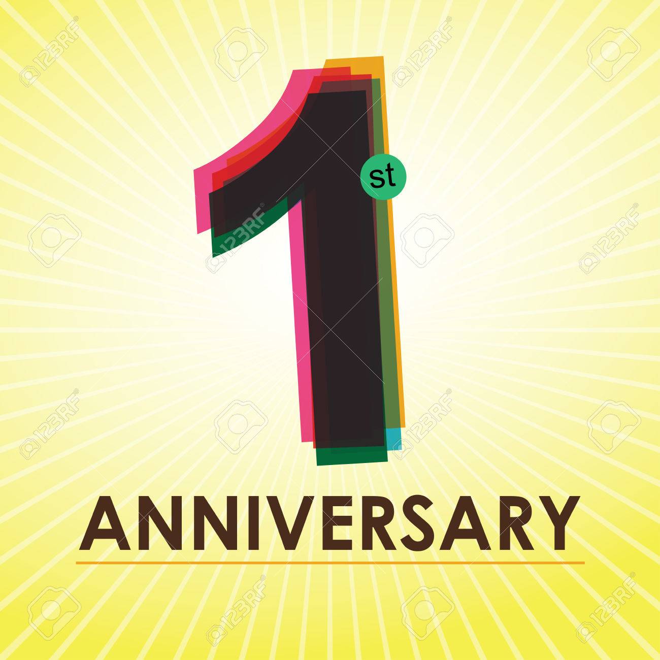 1st anniversary poster template design in retro style royalty free anniversary poster template