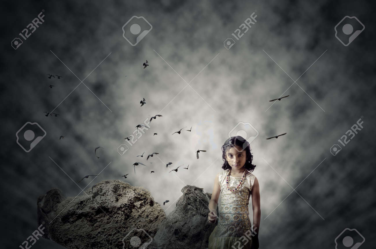 Surreal Magical Portrait Of Small 5-10 Years Old Indian Asian Fashionable Stylish Glamourous Girl Child Surreal Magical Portrait Of Small 5-10 Years Old Indian Asian Fashionable Stylish Glamourous Girl Child