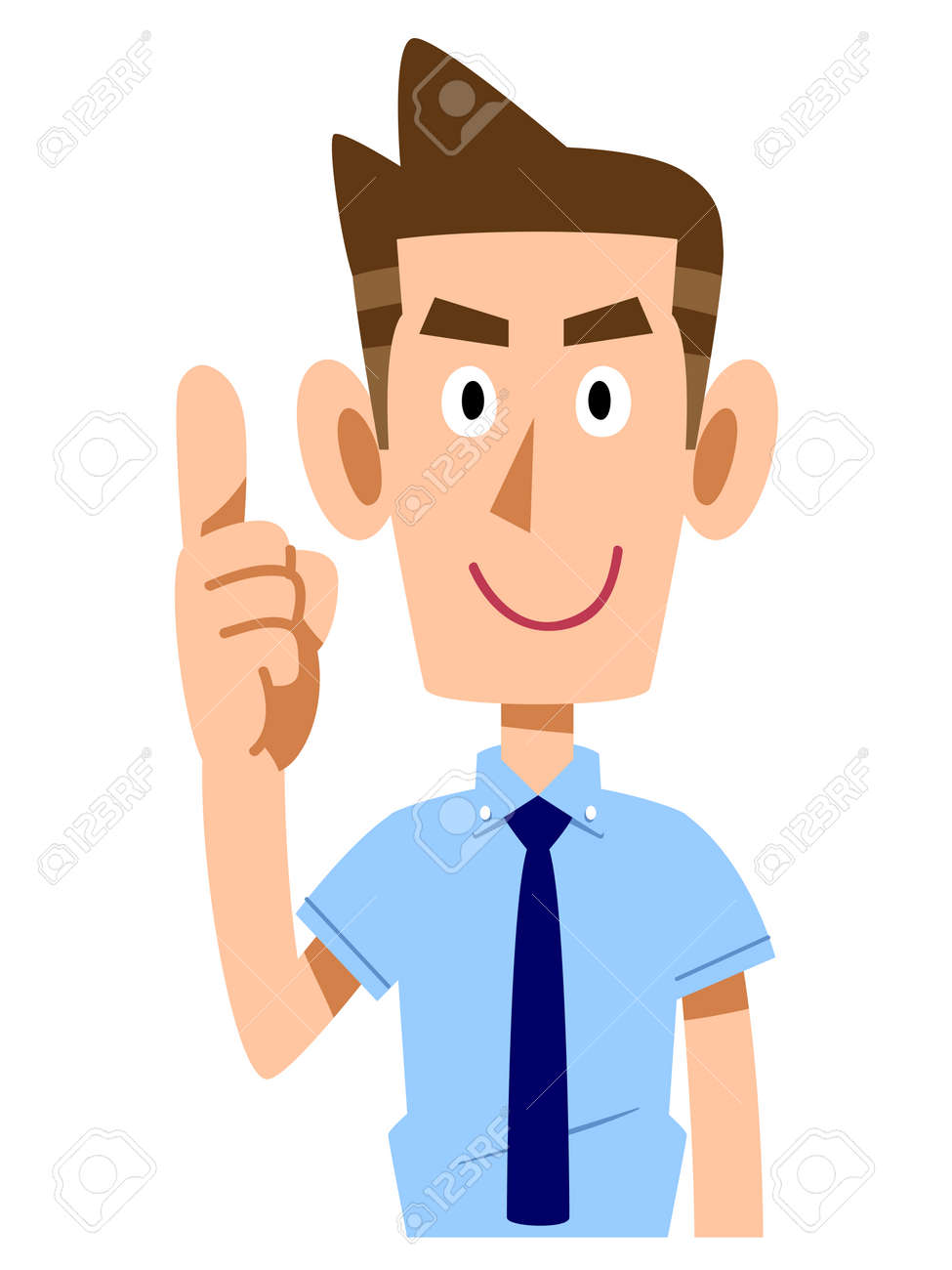 ビジネスマンの重要なポイントを増幅する半袖シャツ のイラスト素材 ベクタ Image