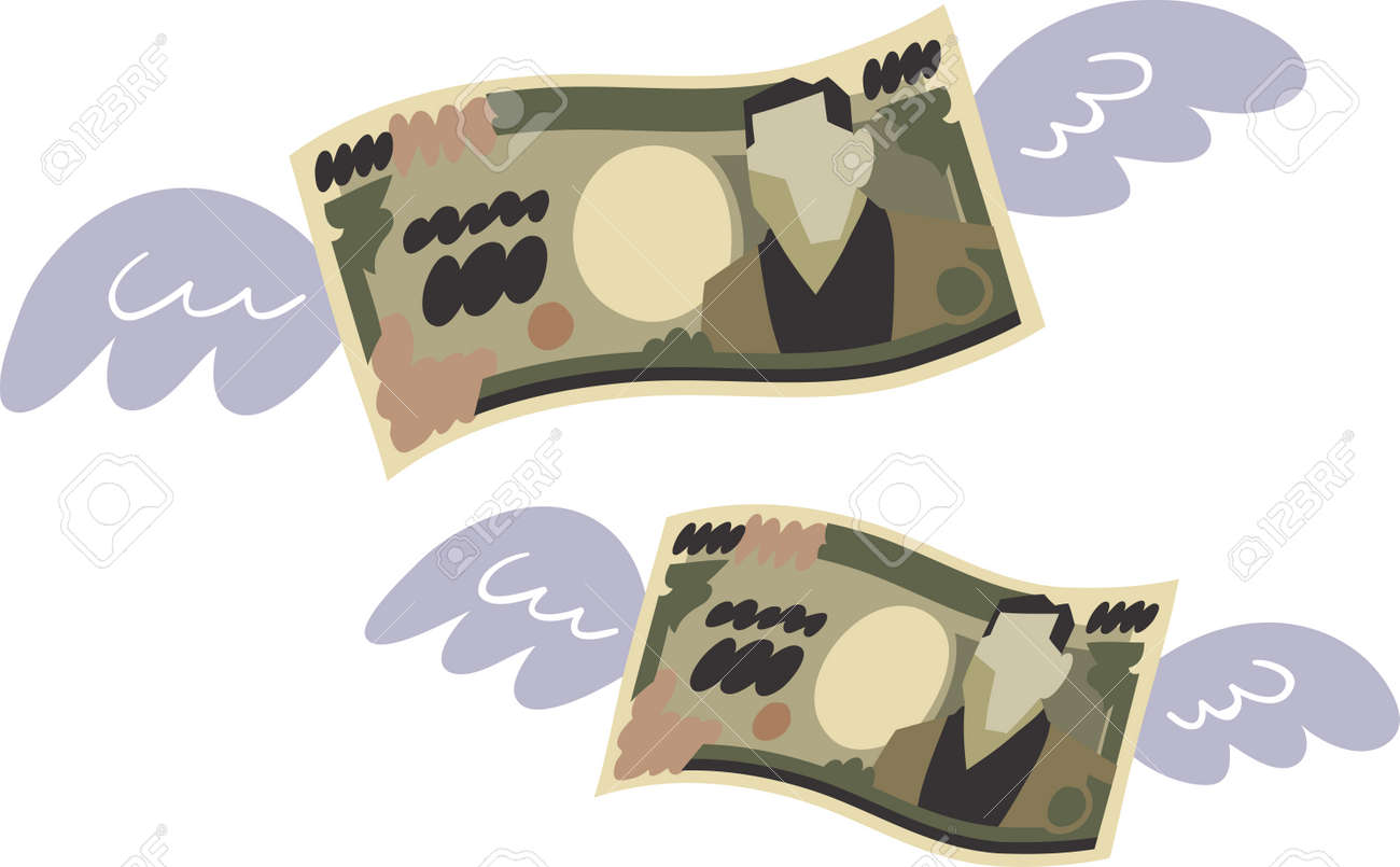 お金を無駄にしたの図 のイラスト素材 ベクタ Image