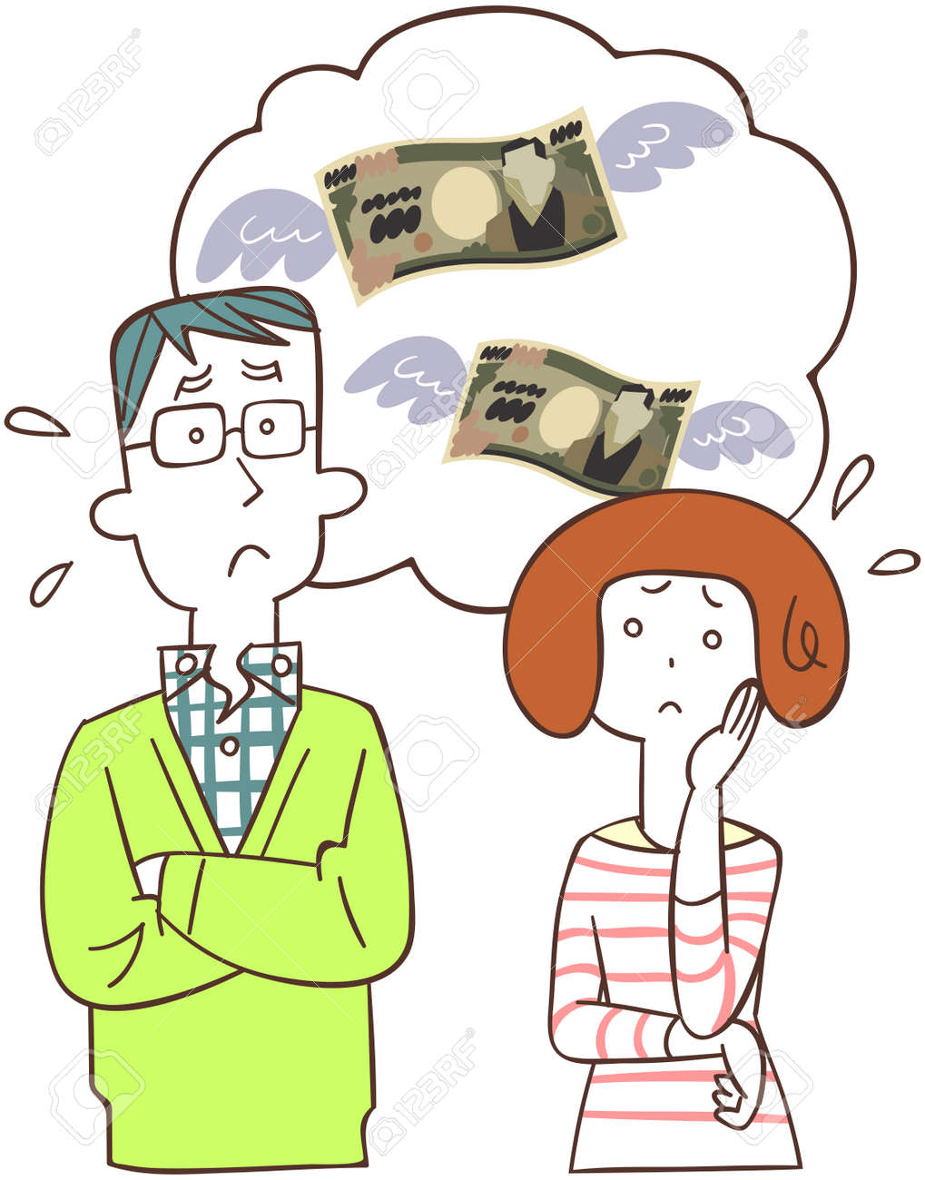 カップルは悩みを抱えている のイラスト素材 ベクタ Image カップルは悩みを抱えている のイラスト素材 ベクタ Image