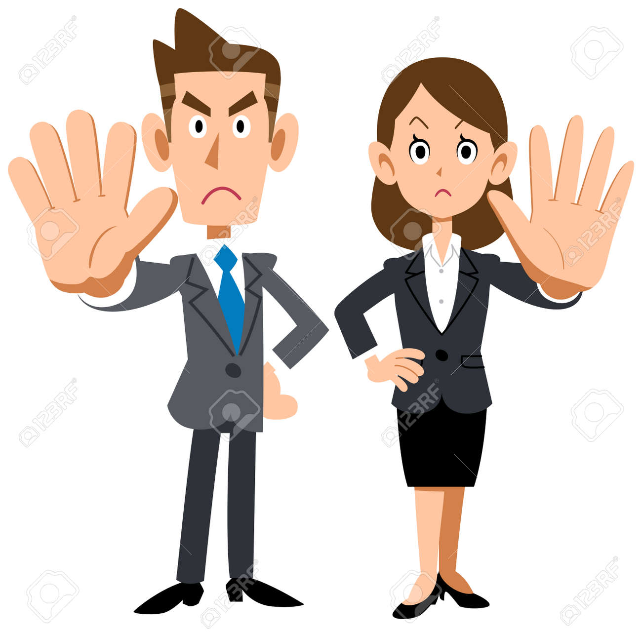 A young office worker who poses a refusal - 113677897 A young office worker who poses a refusal - 113677897