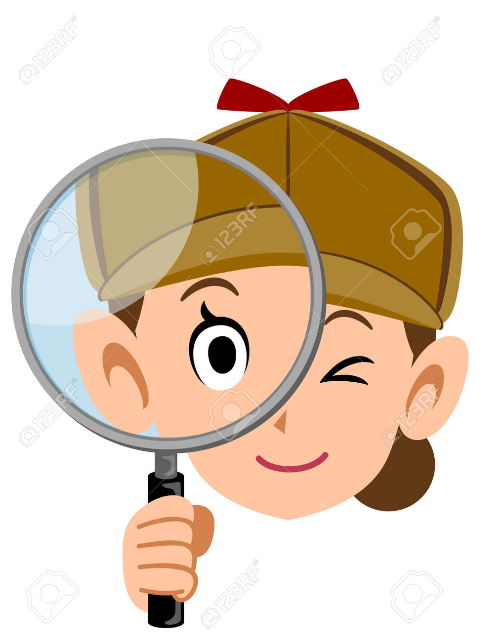 Detective Face Of A Woman Looking Into The Magnifying Glass Royalty Free Cliparts Vectors And Stock Illustration Image Detective Face Of A Woman Looking Into The Magnifying Glass Royalty Free Cliparts Vectors And Stock Illustration Image