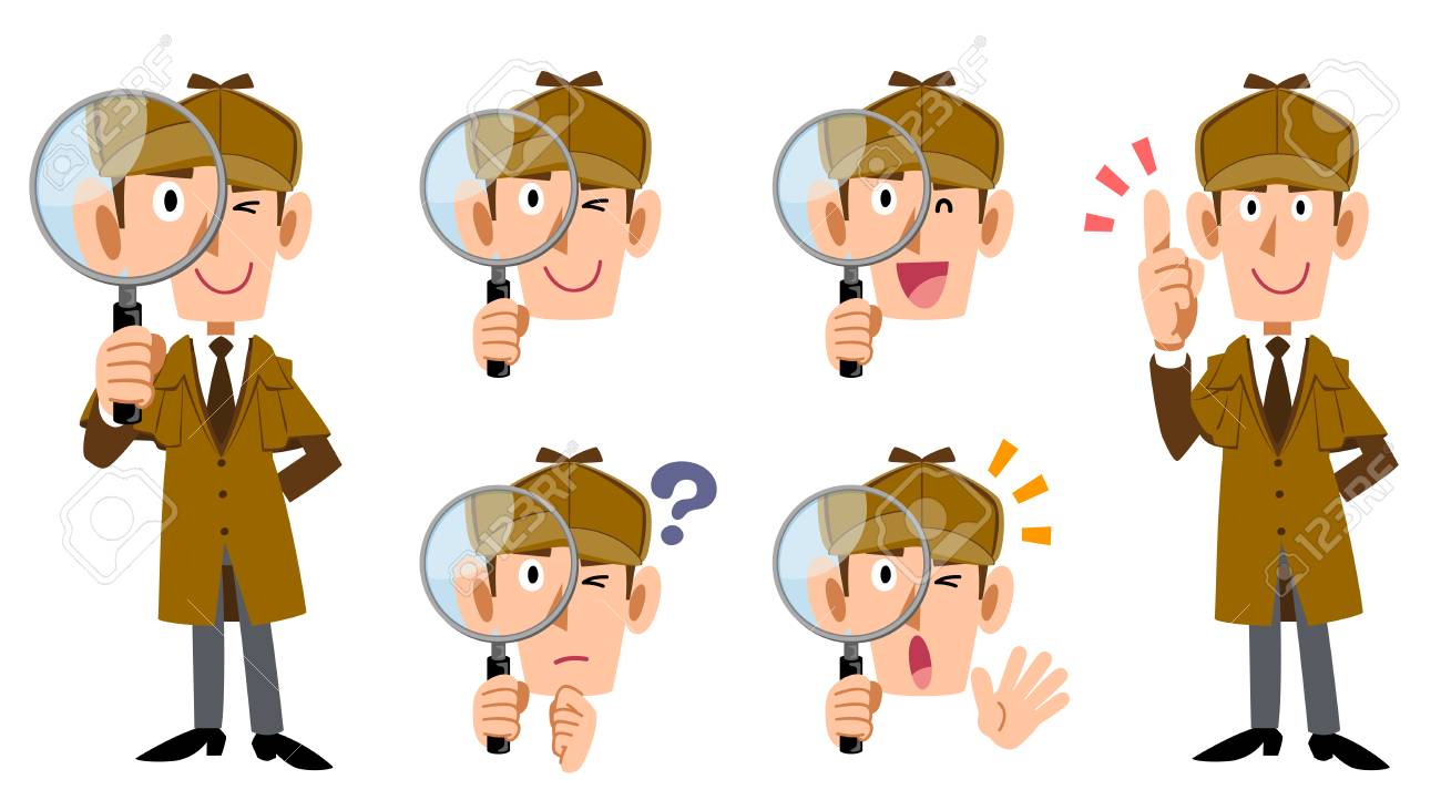 Male Detective's whole body and facial expression set - 117185703 Male Detective's whole body and facial expression set - 117185703