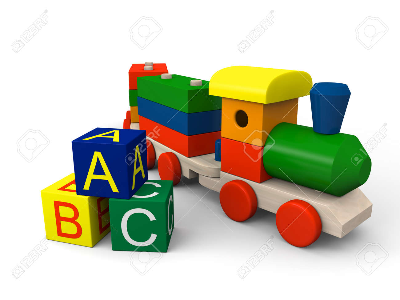wooden block train