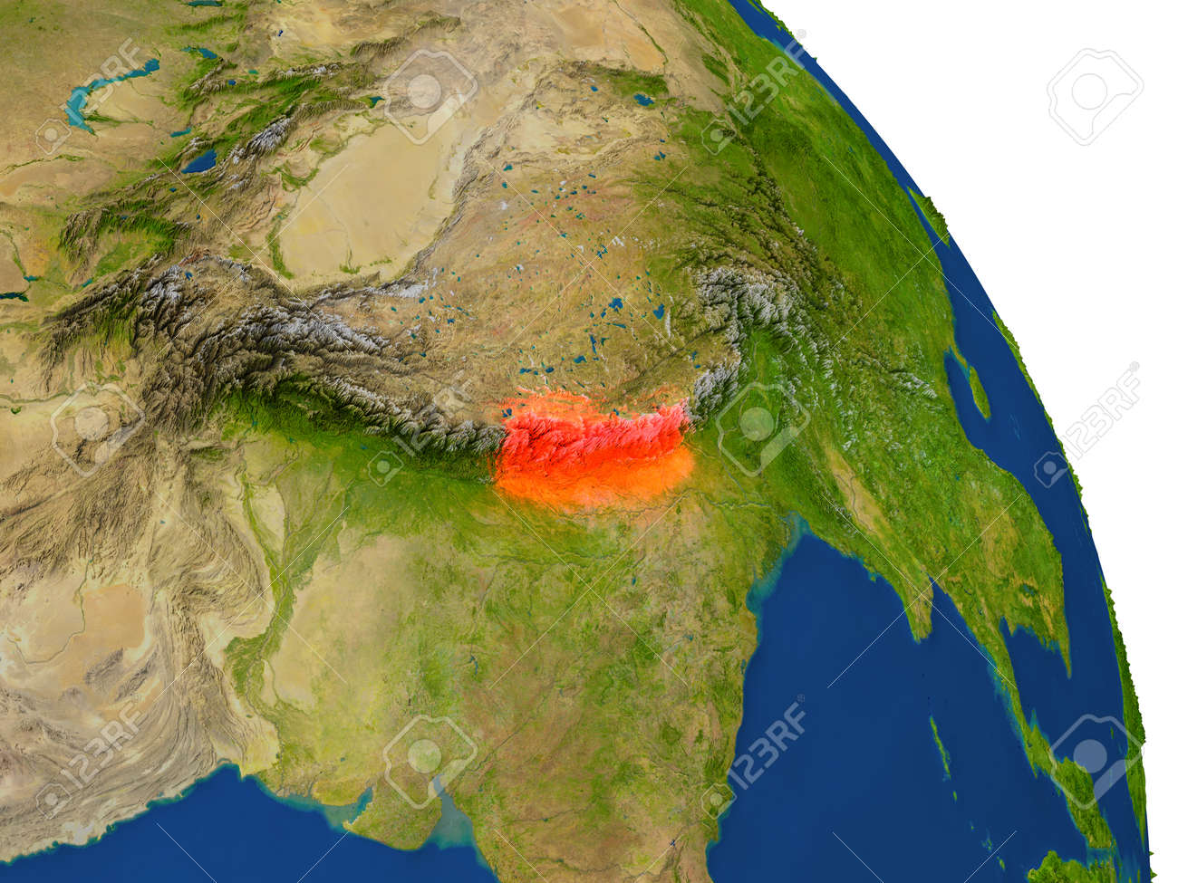 地球上の周辺地域とネパールの地図 非常に詳細な惑星の表面に 3 D のイラスト の写真素材 画像素材 Image 地球上の周辺地域とネパールの地図 非常に詳細な惑星の表面に 3 D のイラスト の写真素材 画像素材 Image