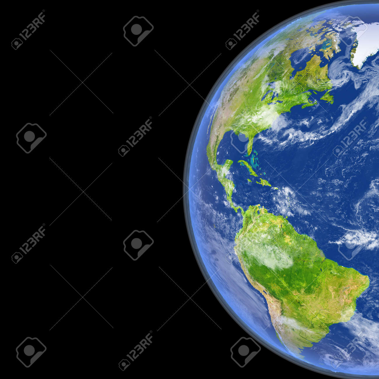 Vista Satelital De Las Américas En El Planeta Tierra. Ilustración 3D Con  Superficie De Planeta Detallada. Fotos, Retratos, Imágenes Y Fotografía De  Archivo Libres De Derecho. Image 76760916.