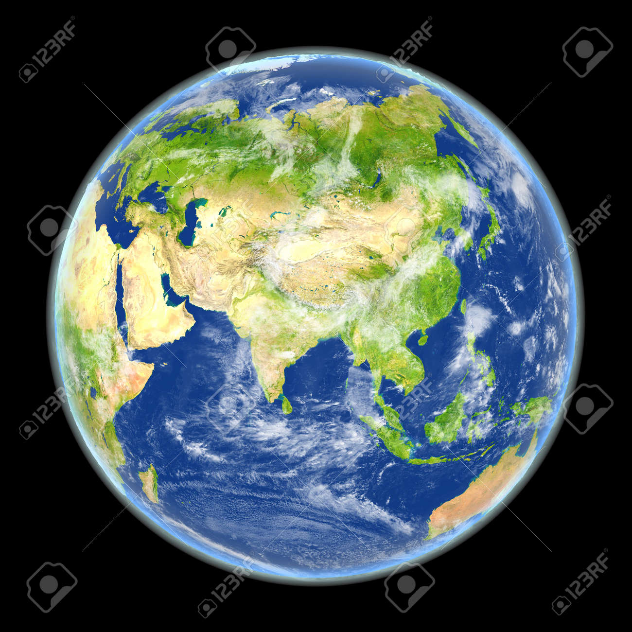Planet Earth Satellite View Satellite View Of Asia On Planet Earth. 3D Illustration With Detailed Planet  Surface. Elements Of This Image Furnished By Nasa. Stock Photo, Picture And  Royalty Free Image. Image 76835659.