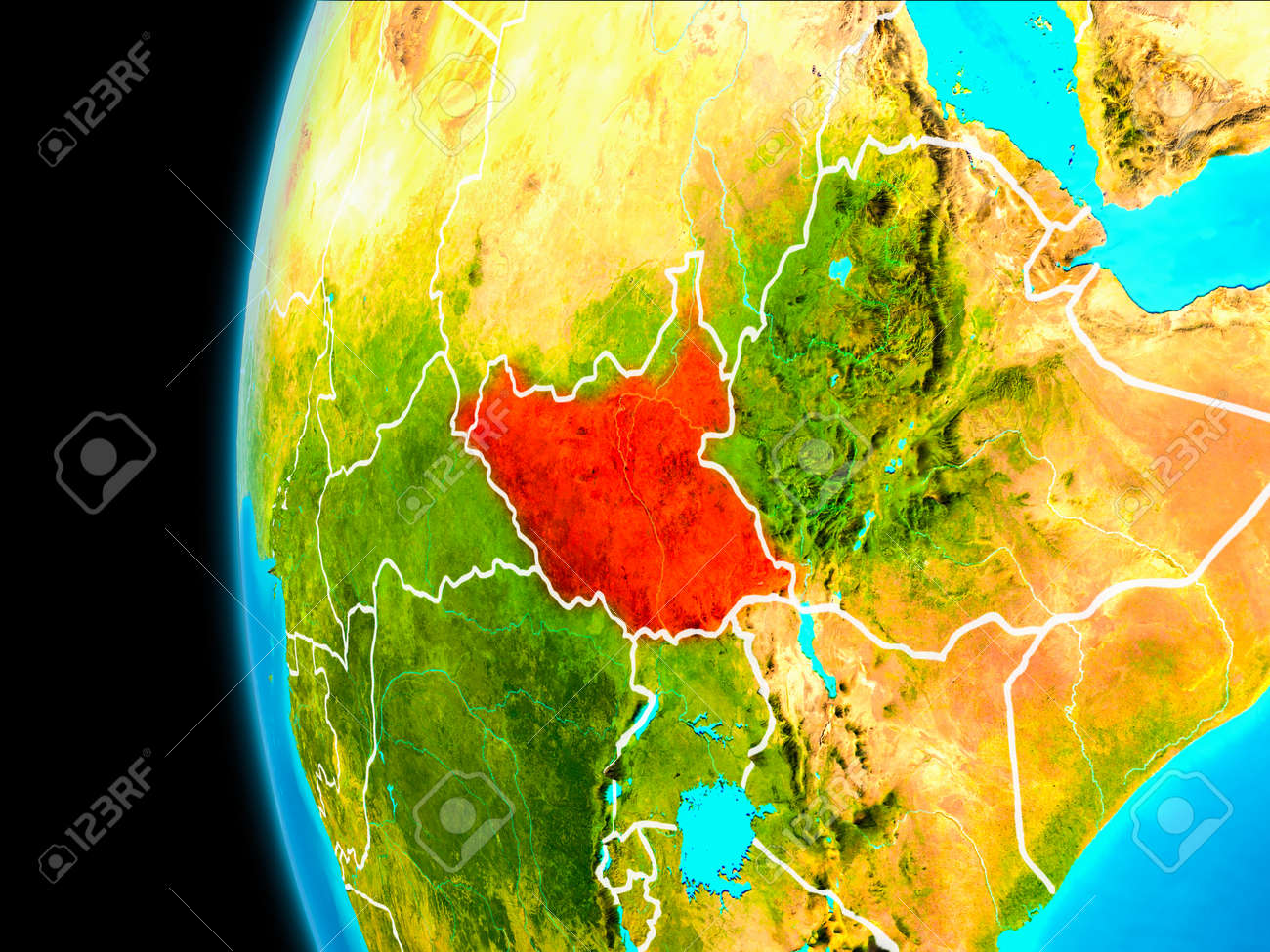 South Sudan As Seen From Eartha S Orbit On Planet Earth Stock Photo Picture And Royalty Free Image Image