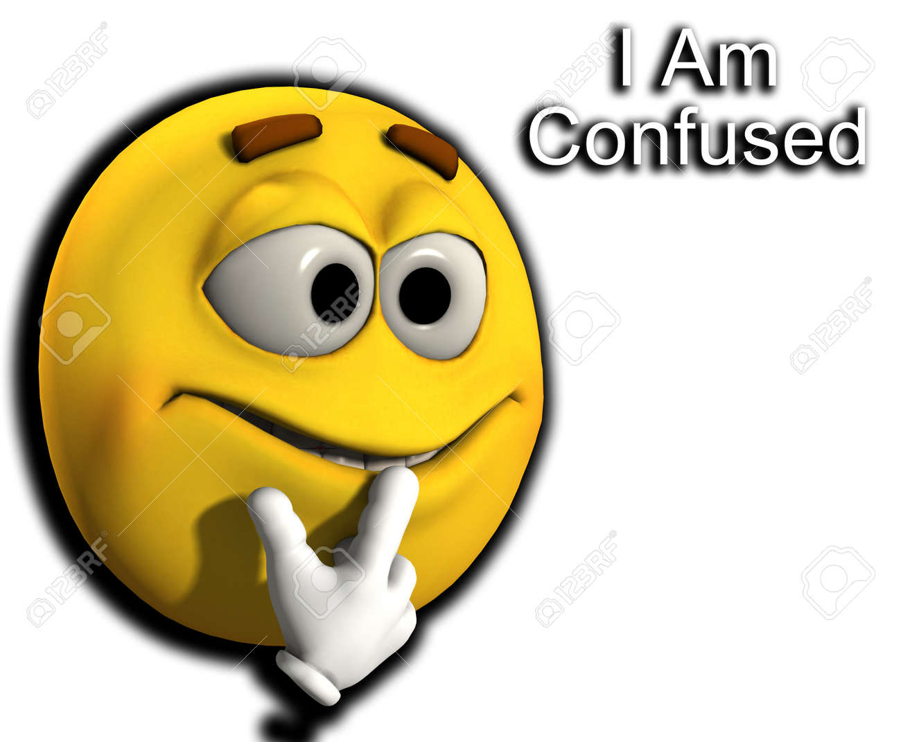 a conceptual image of a very puzzled and confused cartoon face